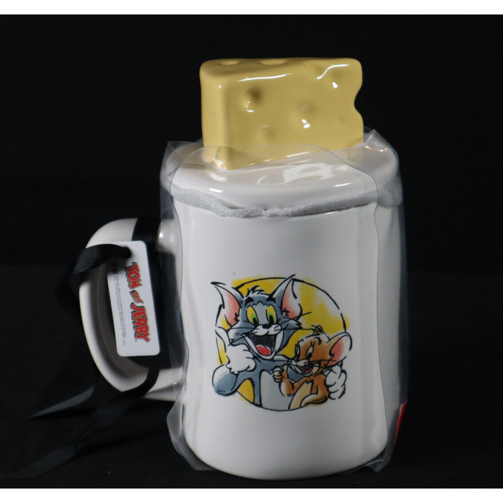Rae Dunn Tom and Jerry Ceramic Coffee Mug with Cheese Topper